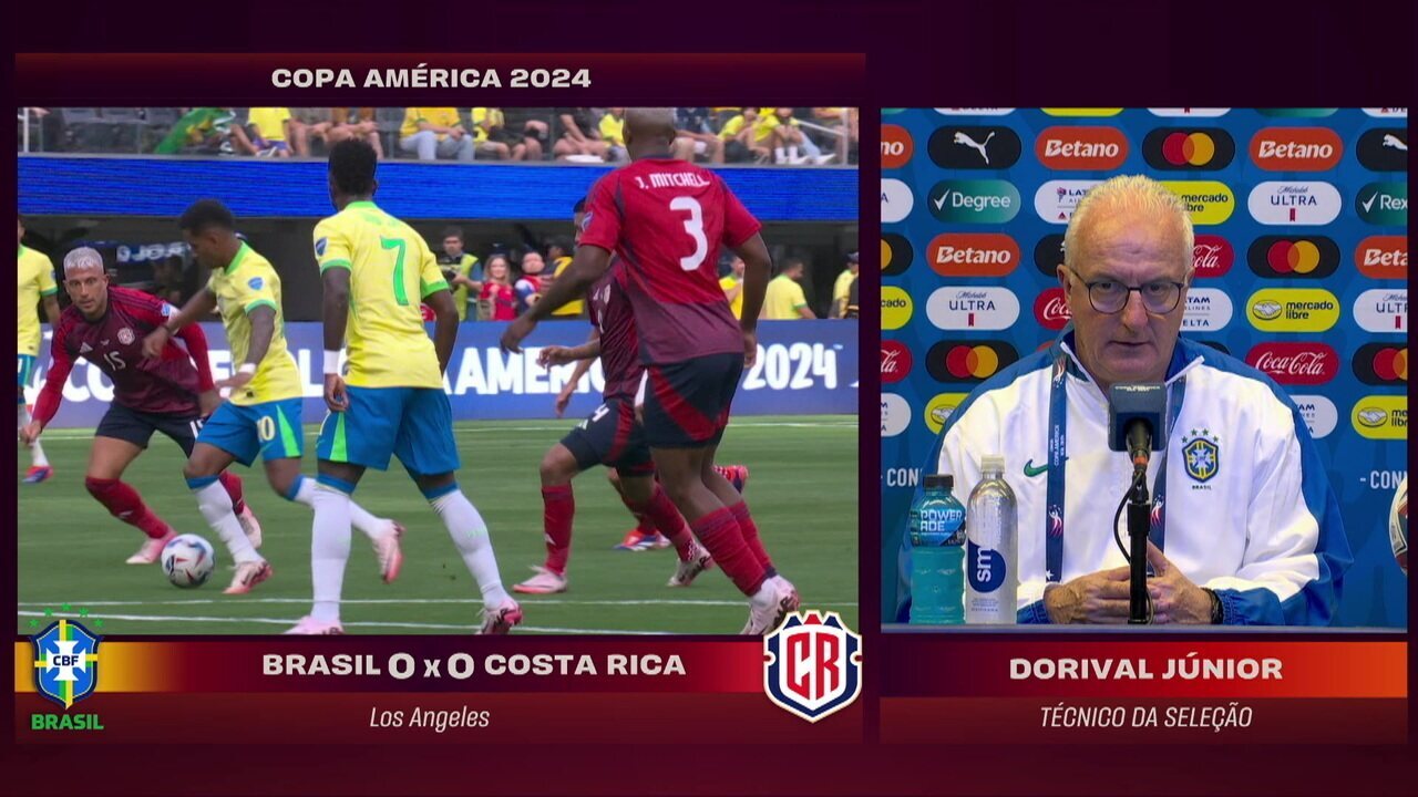 Dorival analisa empate com a Costa Rica e explica saída de Vini Jr.: "Muito bem marcado" - Globo.com