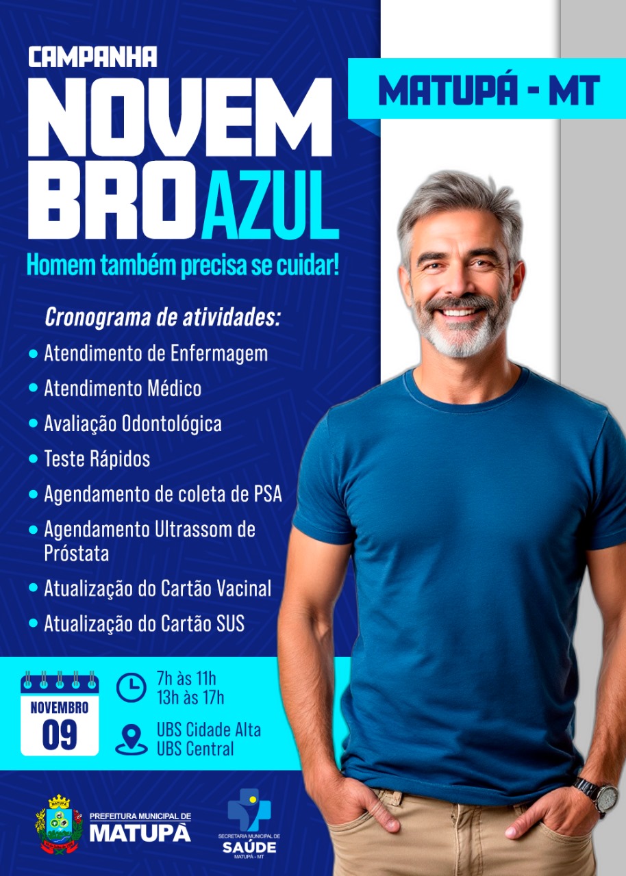 Matupá Promove Ação de Saúde no Novembro Azul para Cuidados com a Saúde do Homem