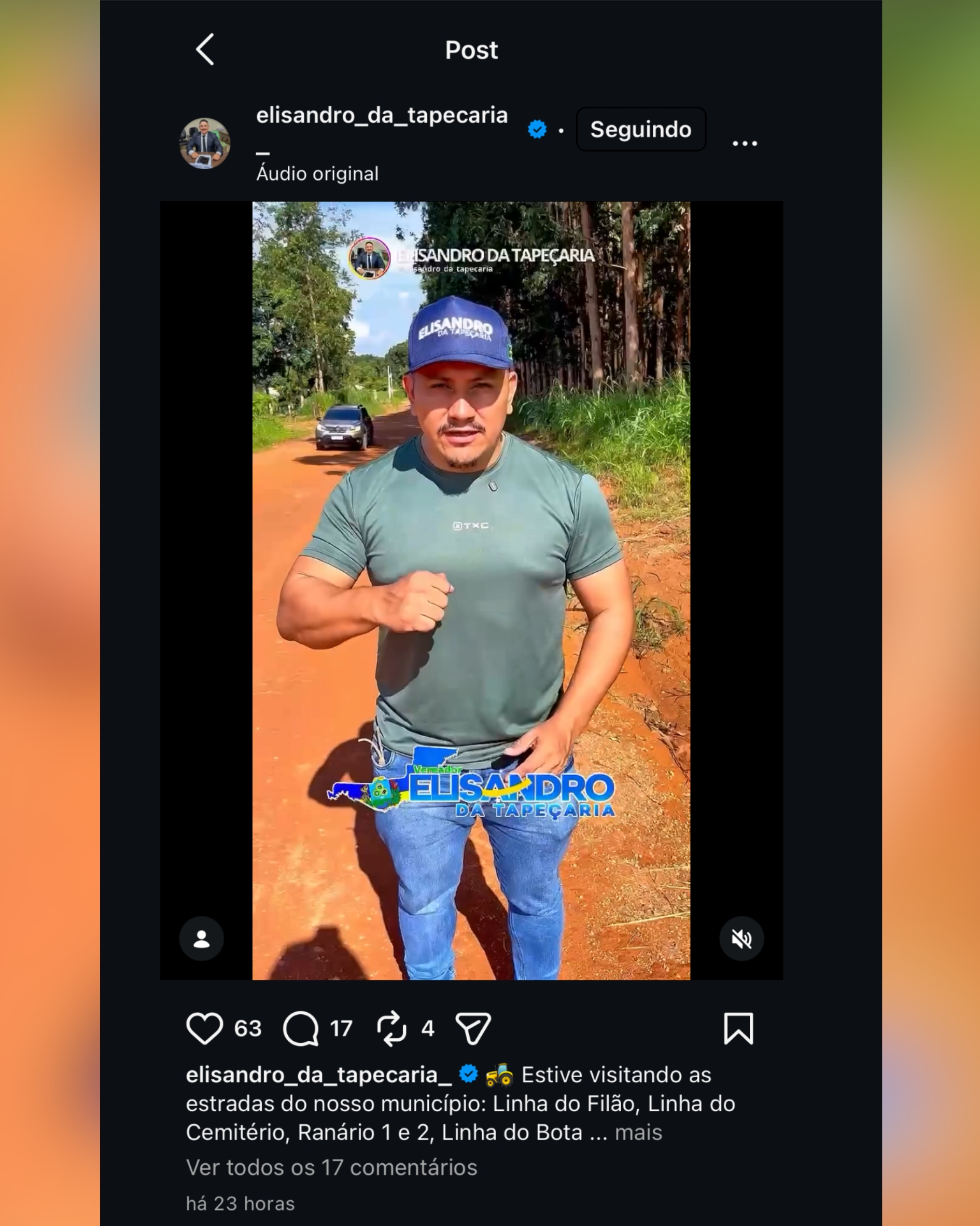 Após cobrança do vereador Elisandro, Prefeitura inicia trabalhos de patrolamento em estradas do município