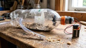 Aspirador de pó caseiro feito com PET ajuda a limpar cantos e frestas