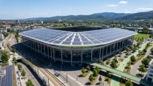 A Alemanha abriga um dos estádios de futebol mais sustentáveis: o Europa-Park Stadion, casa do SC Freiburg, possui um dos maiores telhados solares do mundo