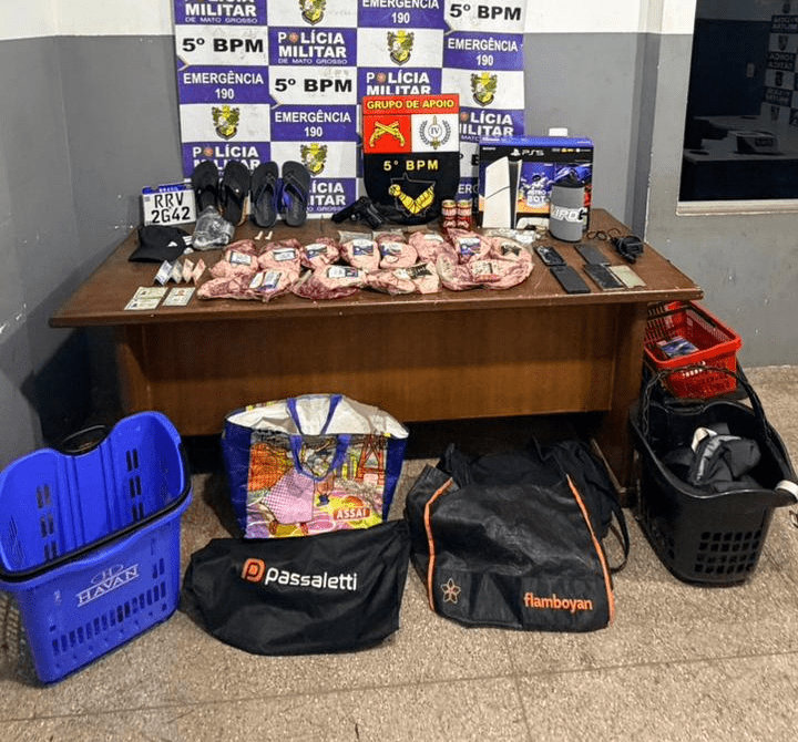 Três homens são presos pela PM suspeitos por roubos e furtos em Rondonópolis