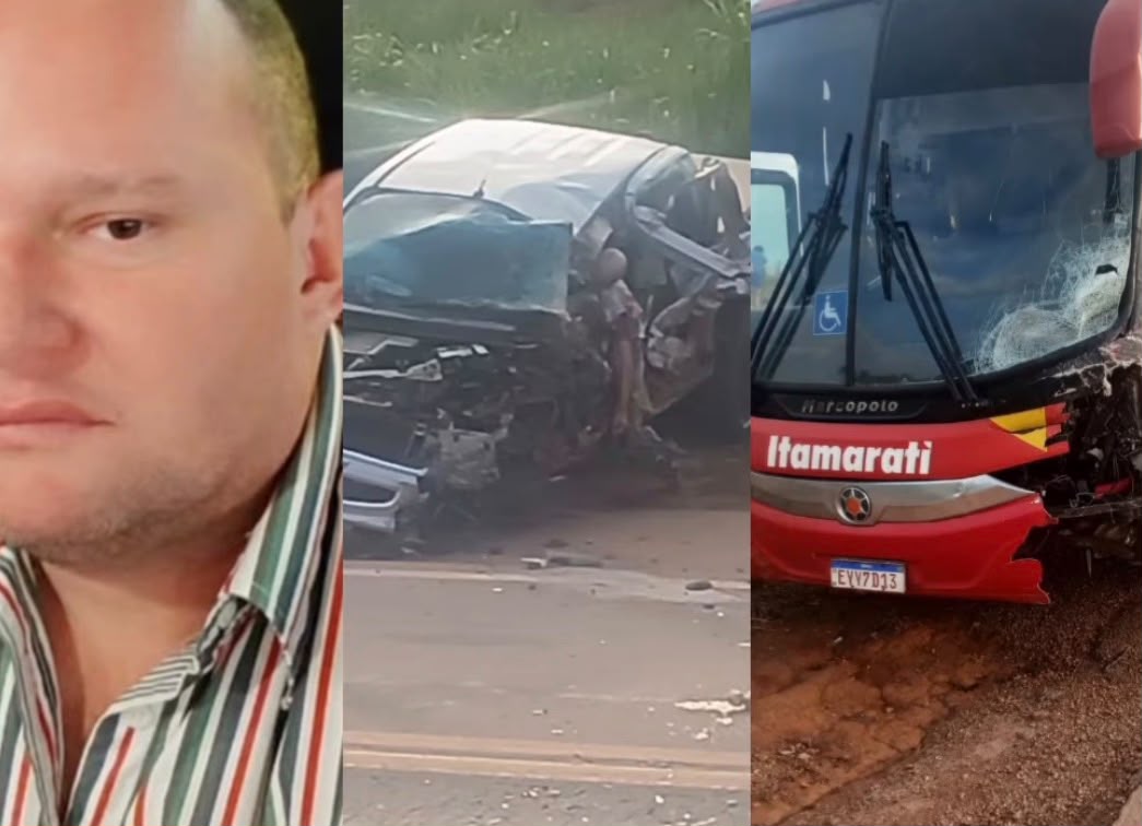 Acidente entre caminhonete S10 e ônibus da Itamaraty termina em morte próximo a Nova Santa Helena